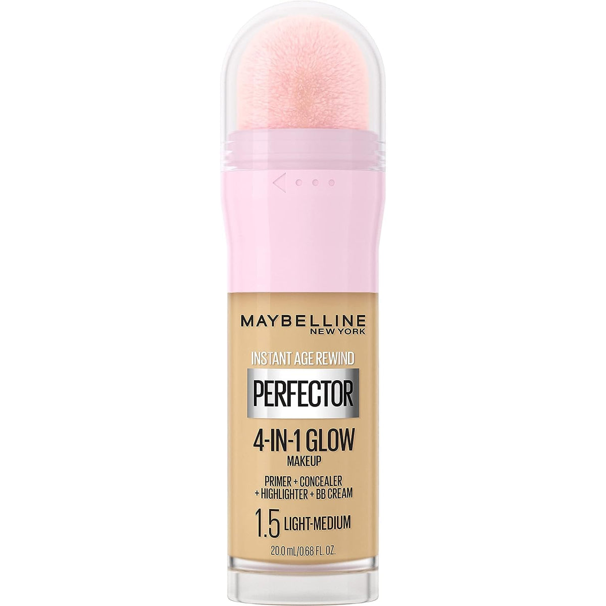 Maybelline New York Instant Age Rewind Instant Perfector 4 In 1 Glow Makeup, Light/Medium, 0.68 Fl Oz (Pack of 1)