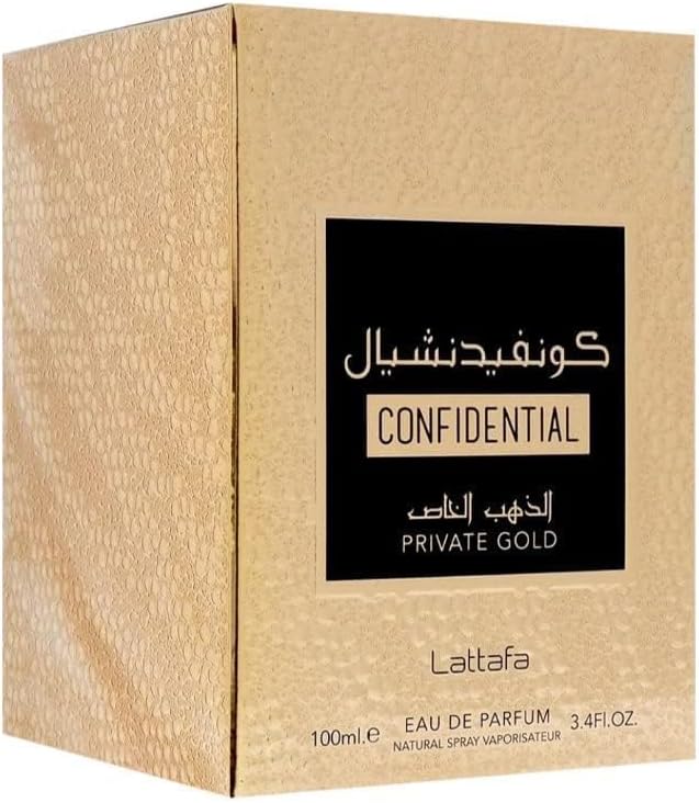 Lattafa Confidential Gold Perfume Long Lasting Imported Eau De Parfum for Men and Women 100 ml (Pack of 1)