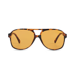 Freckles Mark Vintage Retro 70s Sunglasses for Women Men Classic Large Squared Aviator Frame UV400 Trendy Orange Glasses