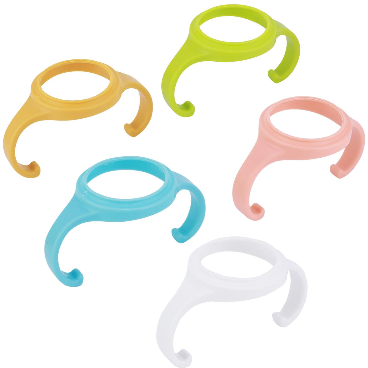 5 Packs Baby Feeding Nursing Bottle Holder, Baby Feeding Care Bottle Holder, Easy Grip Plastic Handle, Wide Neck Bottle Handle for Pigeon Large Calibre Baby Bottle