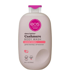 eos Shea Better Cashmere Body Wash, Coconut Waters, Moisturizing and Nourishing, pH Balanced Creamy Gel Formula, Paraben & Phthalate Free, Sensitive Skin,16 fl oz