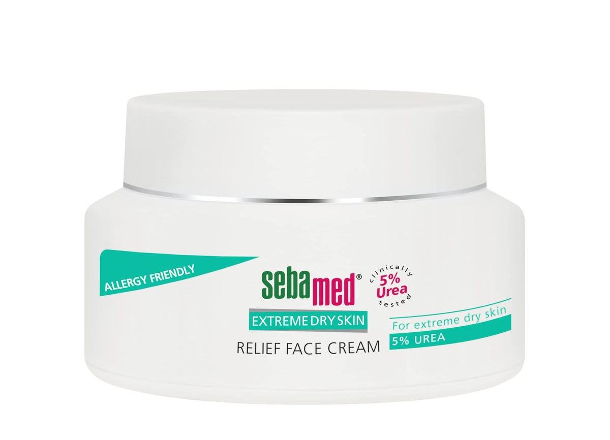 SEBAMED Extreme Dry Skin Relief Face Cream 5% Urea Highly Effective, Dermatologically Tested Moisturizer - 50ml
