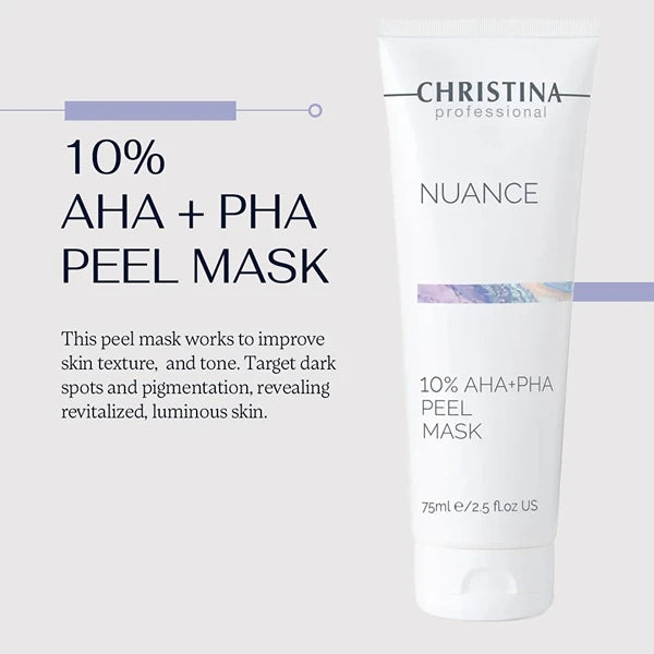 Christina Cosmetics 10% AHA PHA Peel Mask 75ml – Professional Facial Exfoliating Treatment for Dark Spots & Uneven Skin Tone
