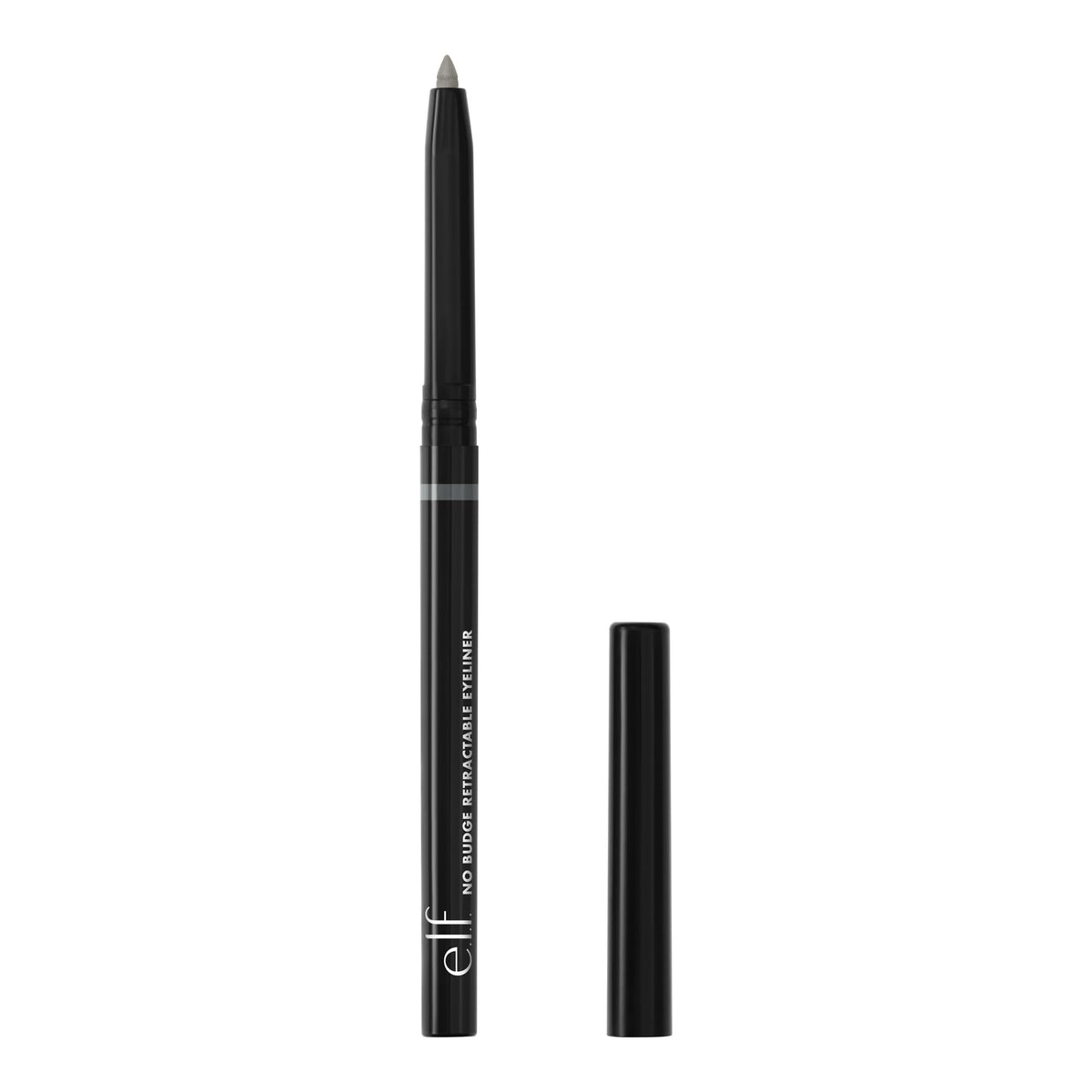 e.l.f. No Budge Retractable Eyeliner, Creamy, Ultra-Pigmented, Long Lasting, Enhances, Defines, Intensifies, Boldens, Grey, All-Day Wear, 0.008 Oz