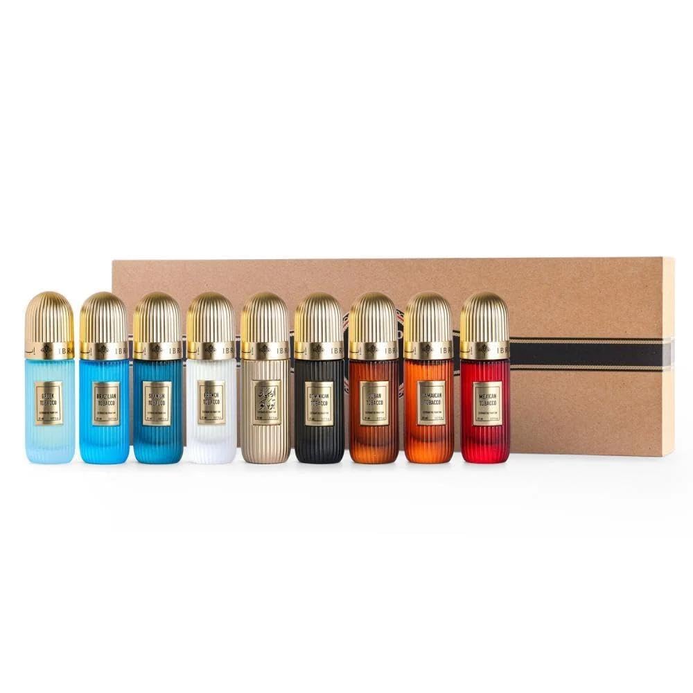 Ibrahim al qurashi perfume Tobacco Collection set, 9pc-20ml EDP, luxury Long Lasting Perfume For Women, Perfume For men, Refreshing scent