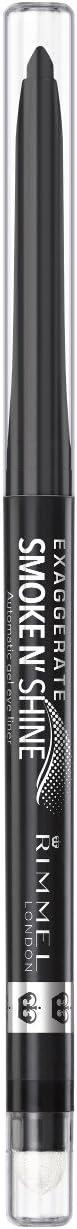 Rimmel London Exaggerate Smoke n' Shine Eye Definer Eyeliner, Long-Wearing, Gel Formula, Flake-Free, 001, Little Black Smokey, 0.01oz