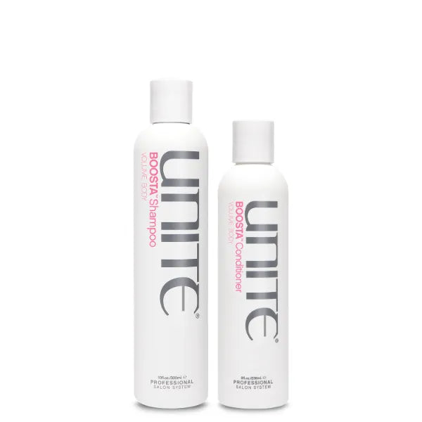 UNITE Hair – BOOSTA Shampoo 10 Fl Oz & 8 Fl Oz Conditioner – Builds Volume, Body & Shine For Fine Hair