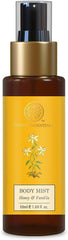 Forest Essentials Travel Size Body Mist Honey & Vanilla | Natural & Hydrating Body Spray For Men & Women | Luxury Floral and Oriental Fragrance | 50 ml