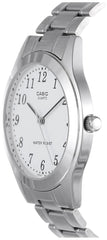 Casio Leather Band Watch Silver-White