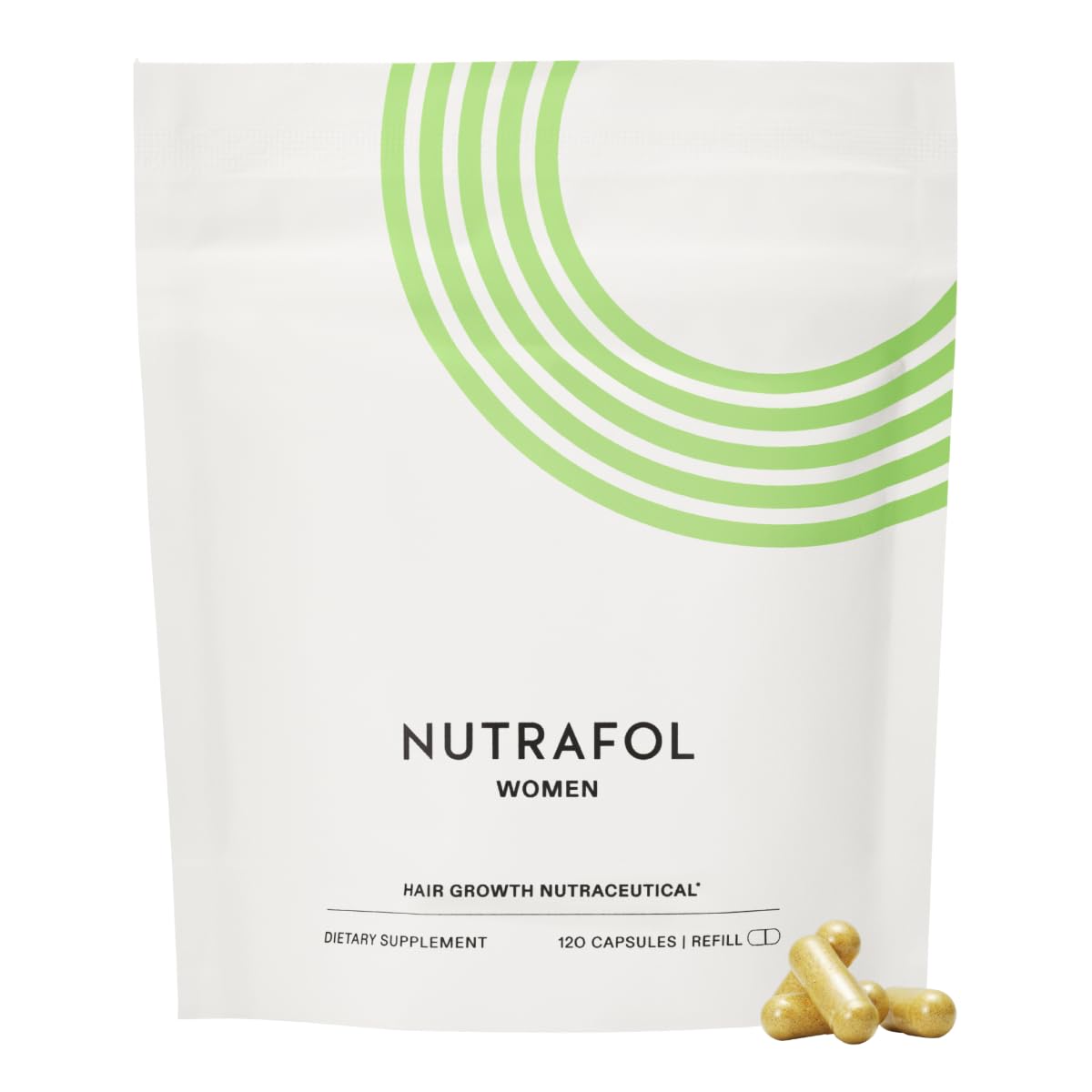 Nutrafol Women Hair Growth Supplement. Clinically Proven for Visibly Thicker, Stronger Hair (1 Month Supply [Refill Pouches]) (1 Refill Pouch)