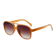 Freckles Mark Vintage Retro 70s Sunglasses for Women Men Classic Large Squared Aviator Frame UV400 Trendy Orange Glasses