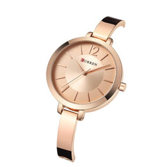 CURREN Ladies Analog Watch Rose Gold Stainless Steel Case Rose Gold Dial Rose Gold Stainless Steel Bracelet