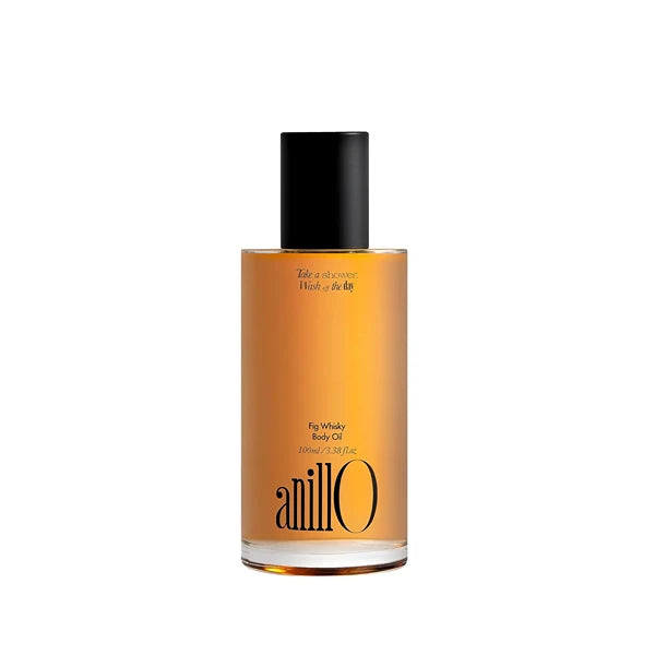 ANILLO Fig Whisky Hydrating Body Oil – Fast-Absorbing & Non-Greasy Moisturizer with Fig, Argan & Jojoba Oils – Silky Smooth Glow & Deep Nourishment, Woody Scent, 3.38 fl. oz