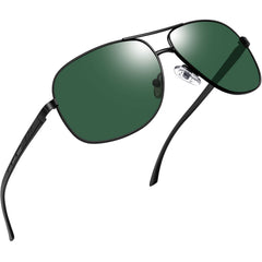 Joopin Polarized Sunglasses for Men, Classic Military Rectangular Sun Glass with Metal Frame UV Protection