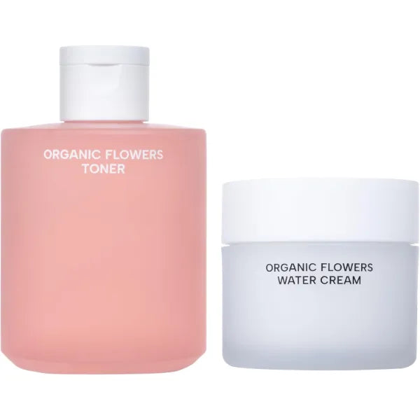Whamisa Daily Hydration & Moisture Duo: Organic Flowers Toner Deep Rich and Water Cream Bundle