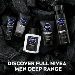 NIVEA MEN After Shave Lotion, DEEP Antibacterial Black Carbon Woody Scent, 100ml