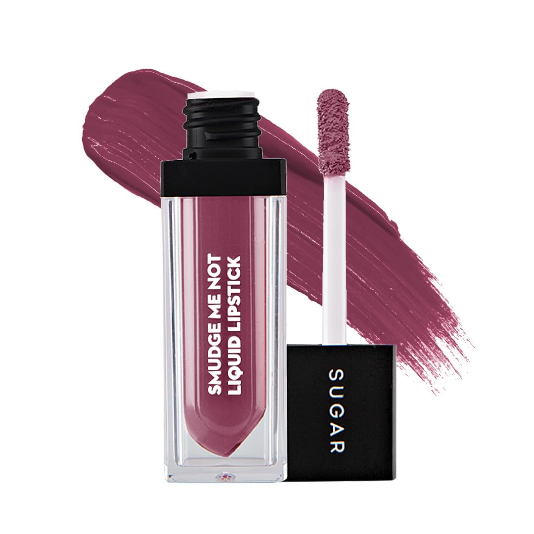 SUGAR Cosmetics Smudge Me Not Liquid Lipstick - 18 Divine Praline (Dusty Burgundy) Intensely Pigmented Liquid Matte Finish, Longwearing Formula, Smudgeproof