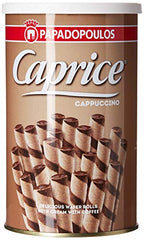 Papadopoulos Caprice Cappuccino Wafer Rolls with Cream Coffee - 250g