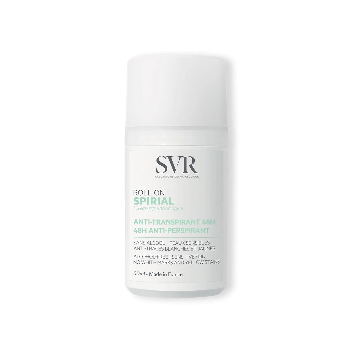 SVR Spirial Roll-On for Sensitive Skin, Anti-Perspirant Roll-On - 50ml