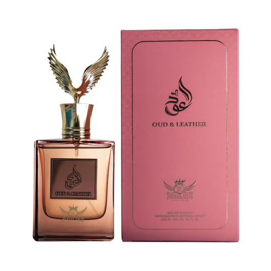 Royal Oud Perfumes Oud & Leather - Woody, Spicy & Musky Luxury Unisex Fragrance from Dubai (100 ml)