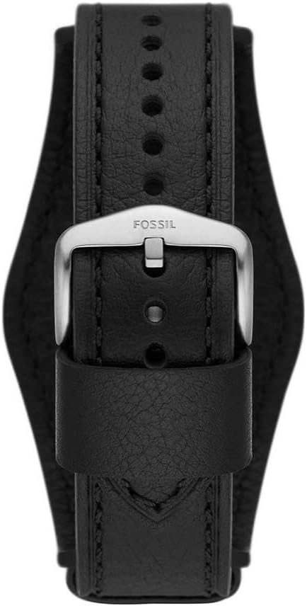 Fossil Watch for Men Machine Chronograph, Stainless Steel Watch with a 42mm case size and an eco-leather strap - Black and Silver Tone