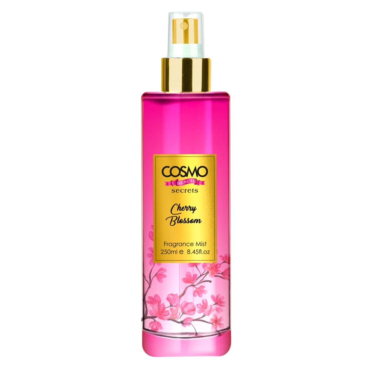 CD COSMO DESIGNS Beaute Cherry Blossom Fine Fragrance Body Mist, Long Lasting, Body Spray, Aloe Vera Extracts, Smell All Day, Fresh Scents, Prime, Body Splash - 250ML