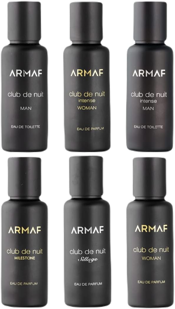 Armaf Perfume Club De Nuit Intense 30ml, Gift Set Pack of 6, Perfume for men, perfumes for women, Club De Nuit Intense Men & Women, Sillage, Milestone, fragrance, Giftset, Black