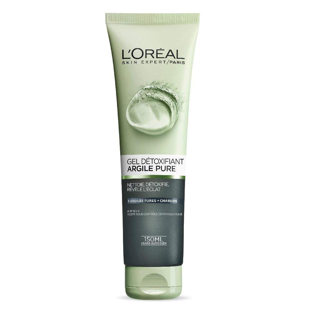 L’Oréal Paris Skincare Pure-Clay Facial Cleanser with Charcoal for Dull and Tired Skin to Detox & Brighten, 4.4 fl. oz.