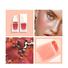 DEROL Liquid Blush Mousse Cream Blushes For Cheeks Face Palette Bronzer Highlighter Shape Contour Stick Moisturizing Matte Finish Long-wearing Waterproof Women (Love Me 02#), Pack Of 1, 19 ml