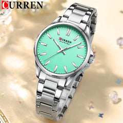 CURREN 9090 Watch for Couple Waterproof Men's Watches Fashion Women's Sports Watches Quartz Movement - SILVER sky