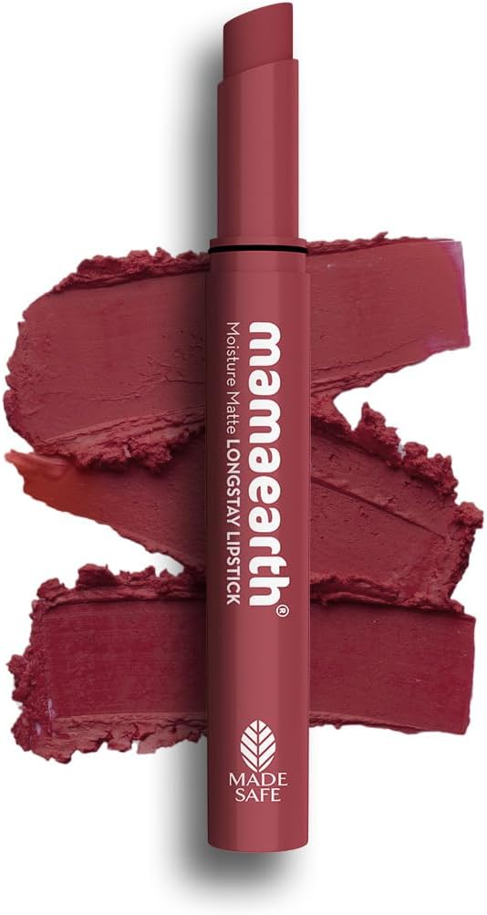 Mamaearth Moisture Matte Longstay Lipstick with Avocado Oil & Vitamin E Long Stay- 02 Plum Punch - 2 g