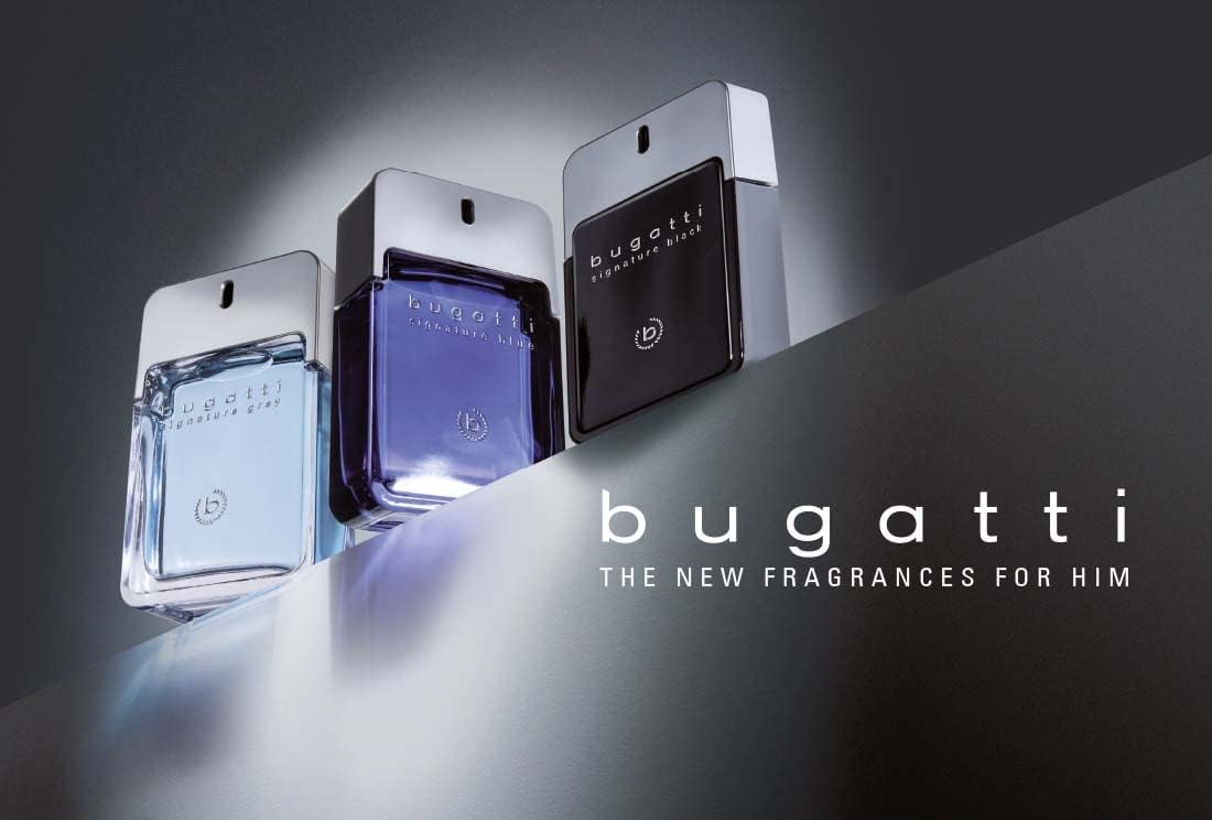 bugatti signature blue perfume for men, 100 ml, fresh eau de toilette with fresh fragrance, men's perfume for all ages, for any occasion and occasion, elegant, sporty, aromatic