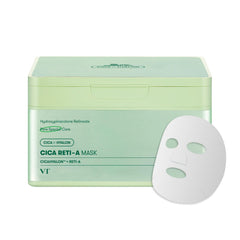 VT COSMETICS CICA Reti-A Mask Sheet 30ea | Retinol Complex for Daily Care, Instant Glow Mask, Easy & Quik, Gentle for All Skin, Korean Skincare