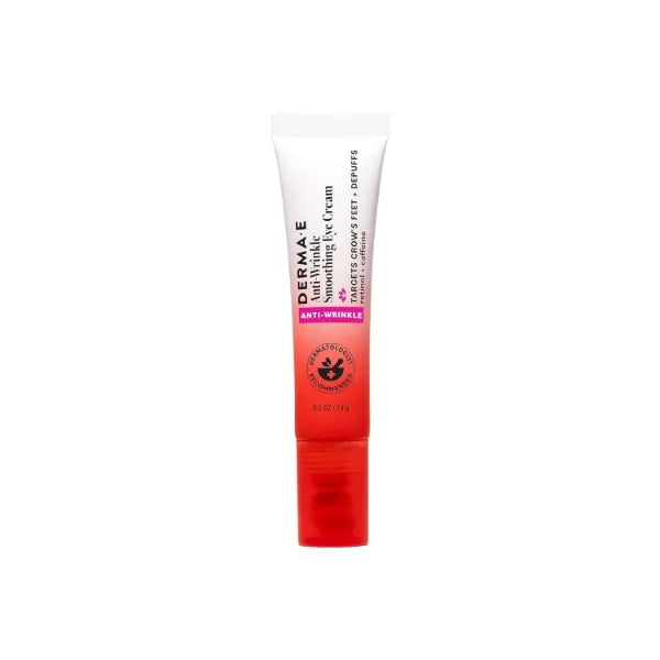 Derma E Anti-Wrinkle Smoothing Eye Cream for Fine Lines and Crow's Feet, 0.5 Fl Oz, Anti Aging with Retinol, Caffeine and Antioxidants, Cooling Tip Helps Reduce Puffiness