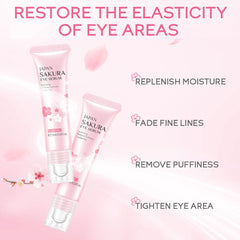 LaPalo 2-in-1 Sakura Eye Serum and Eye Roller, Eye Massager Roller Lifting, Eye Cream for Nourishing Relieve Eye Bags, Dark Circles, and Puffiness, Fine Lines, Under Eye Treatment Cream