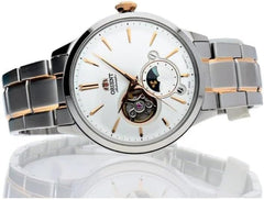 Orient Sun & Moon Watch Men's Automatic Hand Winding Elegant Steel or Leather Wrist Watch with Day and Night Function