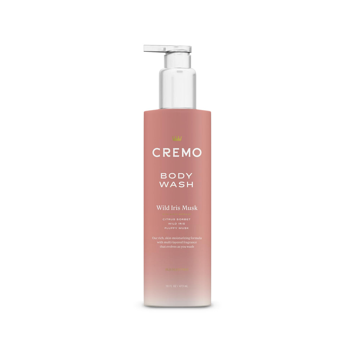 Cremo Skin Moisturizing Wild Iris Musk Women's Body Wash, Notes of Citrus Sorbet, Wild Iris, and Fluffy Musk - 16 Fl Oz