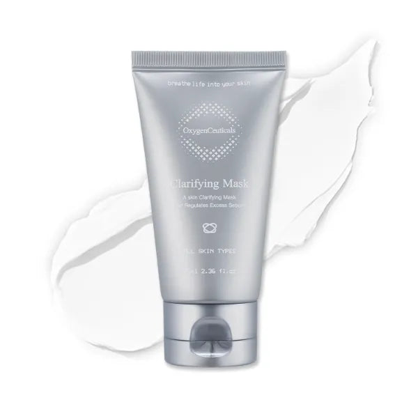 OxygenCeuticals Clarifying Mask – Purifying Wash-Off Mask with Kaolin, Ceramide, Vitamin E & Orostachys Extract, Sebum Control & Skin Barrier Care. 2.37 fl.oz (70ml)