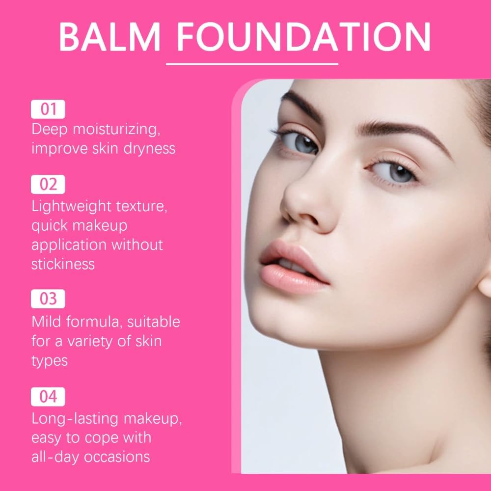 Peptide Bounce Foundation - Peptide Bounce Balm Foundation, For Mature Skin, All Skin Types– Vegan, Natural, Medium Buildable Coverage, Blur Fine Lines, Smooths Texture (Light)