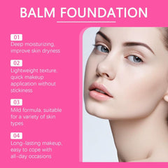 Peptide Bounce Foundation - Peptide Bounce Balm Foundation, For Mature Skin, All Skin Types– Vegan, Natural, Medium Buildable Coverage, Blur Fine Lines, Smooths Texture (Light- Medium)