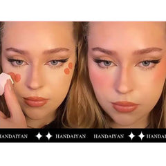 Mousse Liquid Blush For Cheeks Cream Face Blusher Stick with Sponge Palette Bronzer Highlighter Shape Contour Moisturizing And Breathable Matte Finish Long-wearing Waterproof For Women Makeup 04#