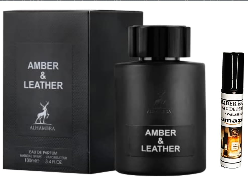 Ard Al Zaffran Amber and Leather Eau De Parfum 100ml by Alhambr with free amber is gres 5ml