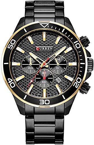 CURREN 8309 Watch Men Sport Quartz Calendar Day Minute Second Round Dial Wrist Stainless Steel Luminous Pointer Fashion Causal Watch