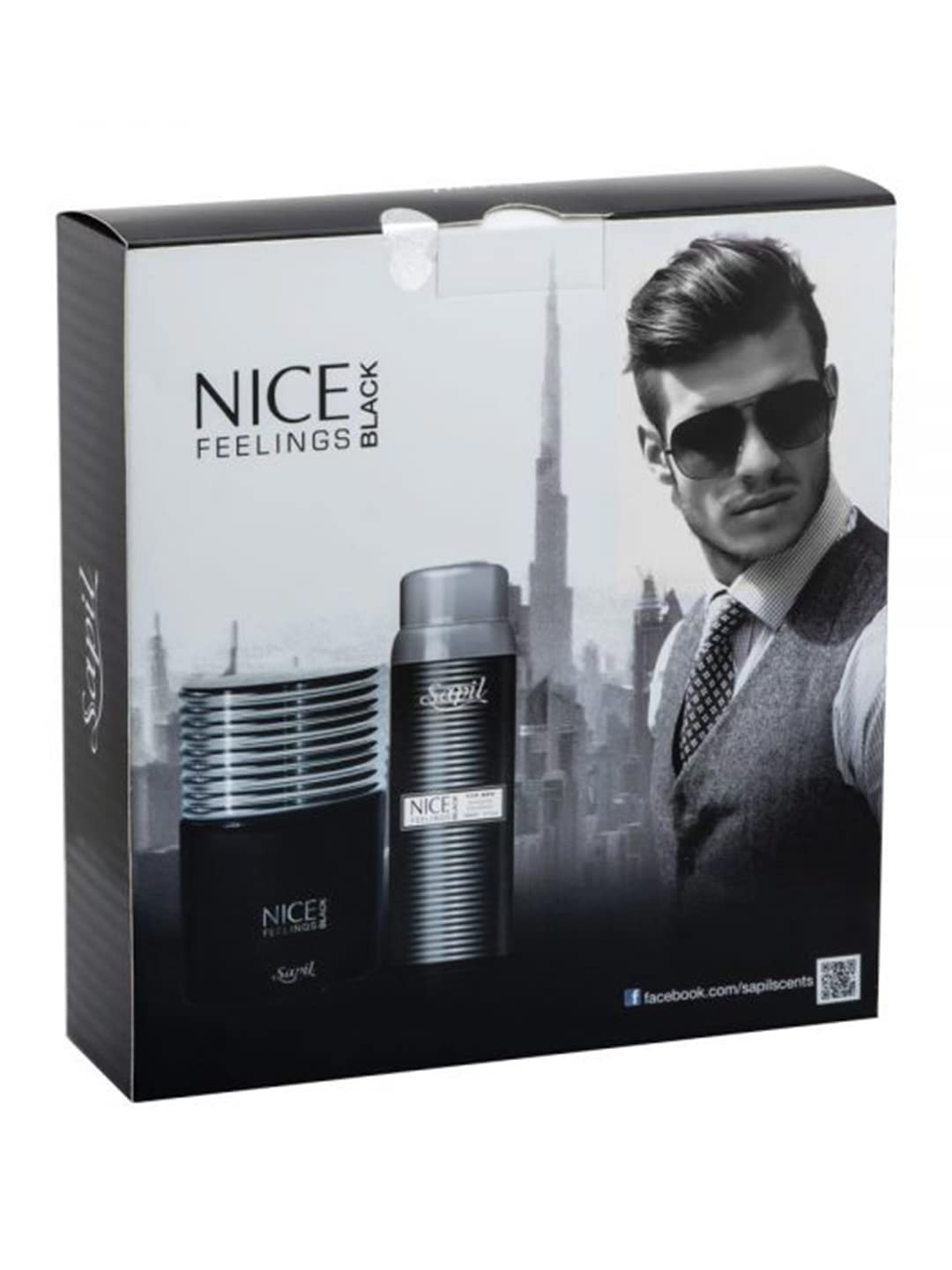 Sapil Nice Feeling Black Perfume Gift For Men Set 100+200 ML | Extra Long Lasting Scent | Nice Feeling Perfume + Deo Luxury Gift Set