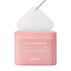 Mediheal Korean Collagen Ampoule Pad 100 Pads | Vegan Collagen & Ceramide Skin Firming Toner Pads for Wrinkle Reduction & Elasticity Restoration | Anti-Aging Face Pads