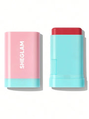 SHEGLAM Glass Glow Blush Stick, 2-in-1 Lip and Face Blush, Vitamin E and Jojoba-Infused (Cherry Express)
