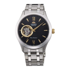 Orient FAG03002B0 Open Heart Contemporary Analog Automatic Watch for Men, 39 mm Case Size, Silver/Gold/Black