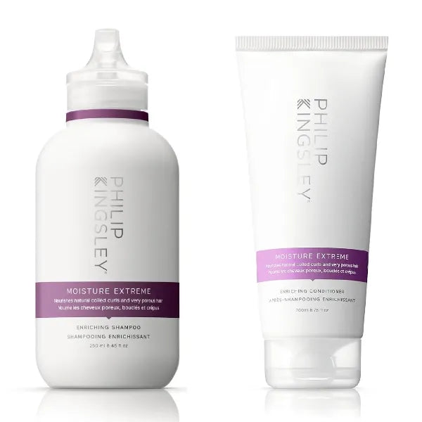 PHILIP KINGSLEY | Moisture Extreme Enriching Shampoo & Conditioner Duo Bundle | For Curly, Dry, Damaged Hair | Moisturizes, Hydrates and Adds Shine | Detangles and Controls Frizz | 6.76oz
