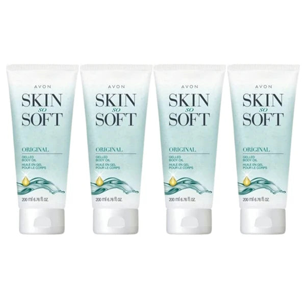 Avon Skin So Soft Original Gelled Body Oil, 4 Pack – Lightweight Moisturizing Body Oil with Silky Finish, Fresh Botanical Scent, 6.76 fl. oz. Each