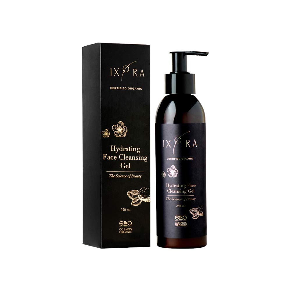 IXORA Hydrating Face Cleansing Gel Cleanser For Dry Skin : Cleanse, Remove Impurities, and Hydrate Your Skin for a Soft and Soothing Effect - Certified Organic - Suitable for Sensitive Skin